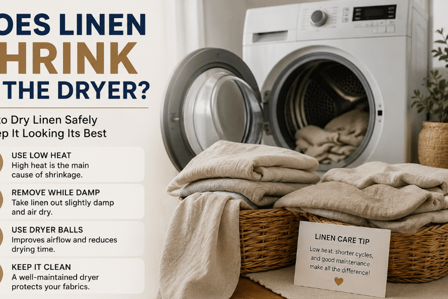does linen shrink in the dryer​