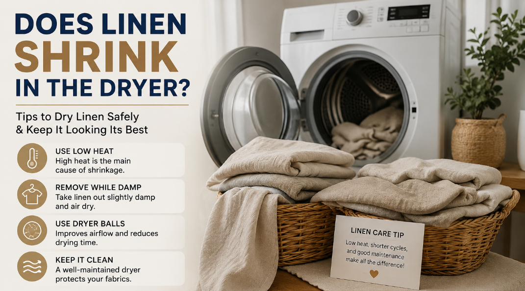 does linen shrink in the dryer​